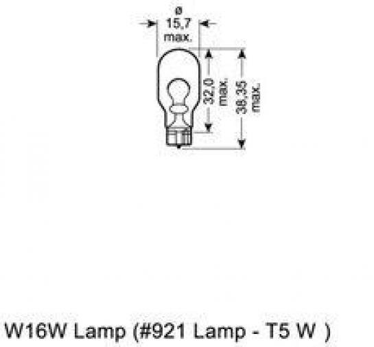 Лампа W16W 12V W2,1x9,5d Osram 921