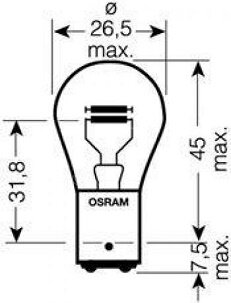 Лампа P214W 12V BAZ15D Osram 7225